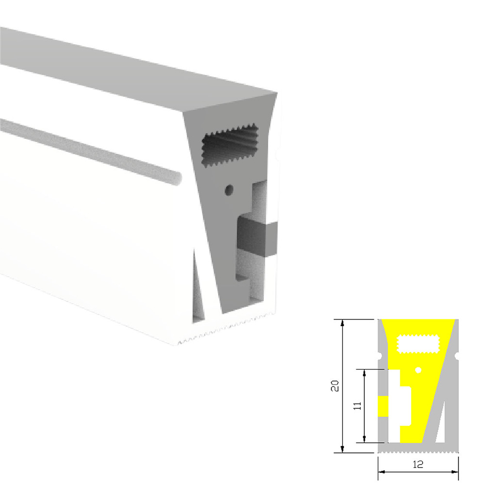 Silicone LED Light Diffuser Tube Flex Neon Lighting 120° Side Emitting 12*20mm